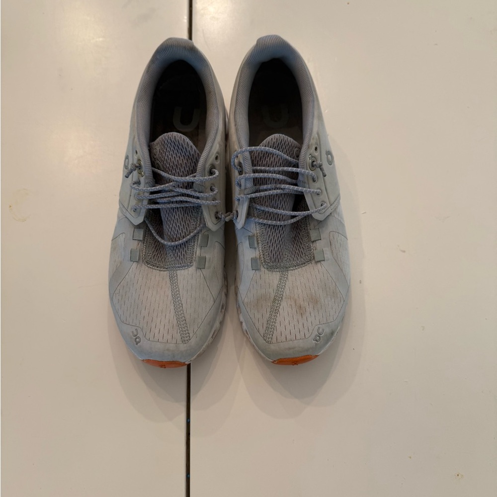 On Running Gray Athletic Shoes with Mesh Upper